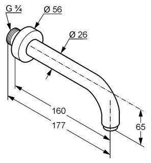 Излив для ванны Kludi Bozz хром 3850505