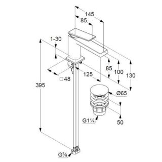 Смеситель для раковины Kludi Decus 542660575 хром