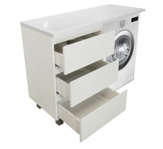 Напольная тумба под раковину Эстет Dallas Luxe ФР-00002293 Л/П 115см три ящика белый