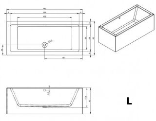 Акриловая ванна Riho Lugo Plug and Play B133016005 L 180х80см белый