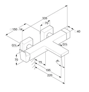 Смеситель для ванны Kludi Decus 546913975 чёрный матовый