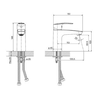 Смеситель для раковины IDDIS Ray чёрный матовый RAYBL00i01