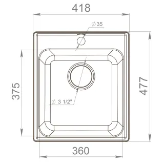 Мойка кухонная Reflexion Quadra 43-BE RF0243BE бежевый