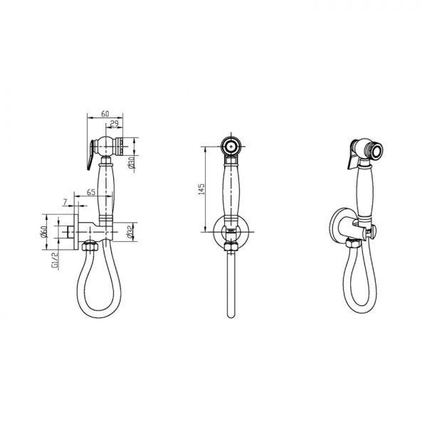 Гигиенический душ Boheme Medici без держателя бронза 404/2