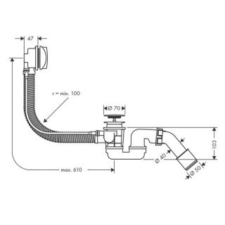 Слив-перелив Hansgrohe Flexaplus 58143000