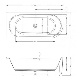 Акриловая ванна с подсветкой Riho Desire Corner LED B087002005 R 184х84см светодиоды под ванной белый