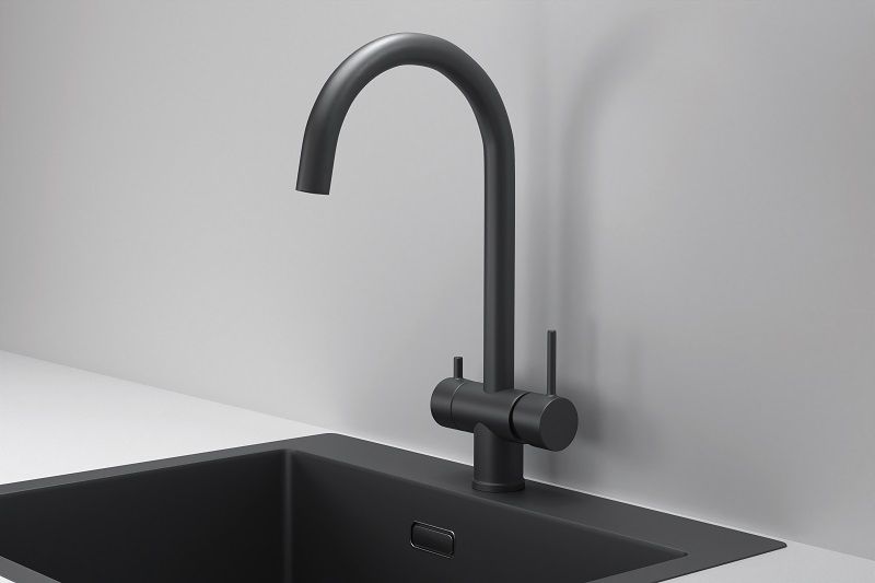 Смеситель для кухни Granula Kitchen Space 7104, ЧЕРНЫЙ МАТОВЫЙ