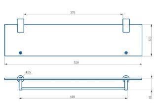 Полка стеклянная Haiba HB8407-7 чёрный матовый