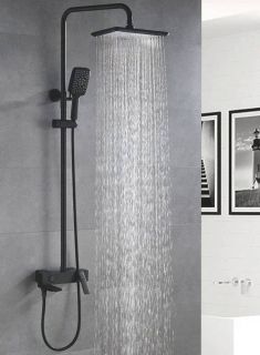 Душевая стойка Rose R2736H чёрный матовый