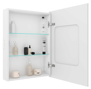 Зеркальный шкаф с подсветкой Misty Алюр 60см правый белый