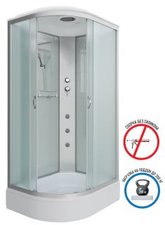 Душевая кабина Niagara NG-33084-14RG с гидромассажем 100x80см серебро/матовое