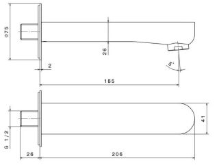 Излив для ванны Kerama Marazzi Ole 69487KM.M0.071 золото атласное