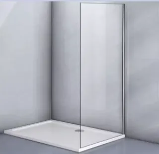 Боковая панель Veconi KP-05, 700х1900 хром, стекло прозрачное