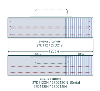 Подвесная тумба Salini Domino 27D112A 120см эмаль с открытой полкой