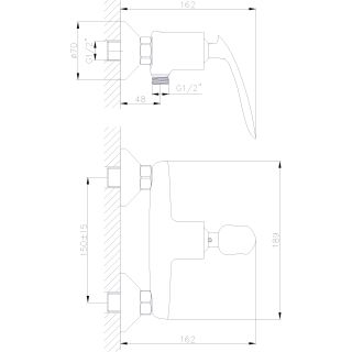 Смеситель для душа  RUSH Island (IS6535-63)