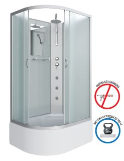 Душевая кабина Niagara NG-2310-14RBKTG с гидромассажем 120x80см серебро/матовое