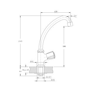 Кран для раковины RUSH Pioneer (PI7950-24)