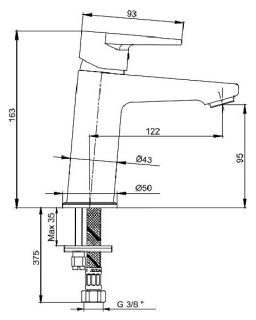 Смеситель для раковины E.C.A. Dalia 102188111EX хром