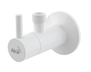 Угловой вентиль AlcaPlast с фильтром 1/2" ? 3/8" круглый белый ARV001B