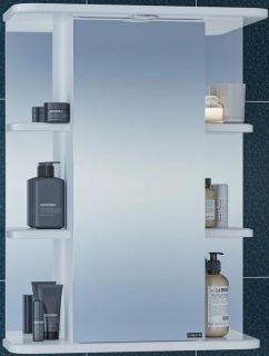 Зеркальный шкаф с подсветкой СанТа Герда 101021 55см фацет белый