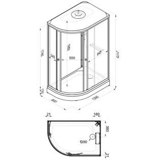 Душевая кабина Triton Коралл Щ0000061818 правая 120x80 см профиль белый стекло мозаика