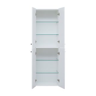 Пенал Dreja.Rus 50, 4 дверки, стеклянные полки, белый глянец