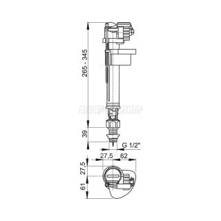 Впускной механизм AlcaPlast с нижней подводкой A17-1/2"