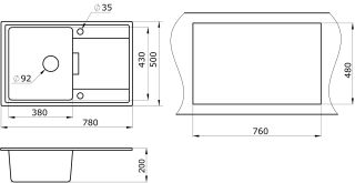 Мойка кухонная Granula GR-7804 графит