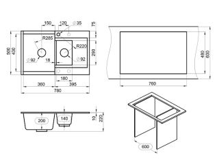 Мойка кухонная Granula 7808, АРКТИК