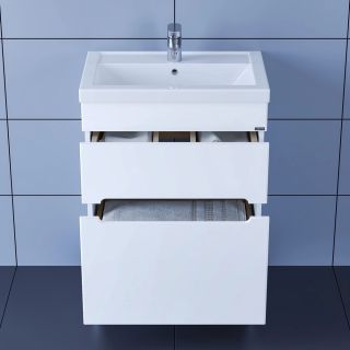 Тумба под раковину СанТа Лондон 224005л 60см белый