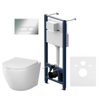 Комплект унитаза с инсталляцией AM.PM Like IS47051.801900 сиденье микролифт