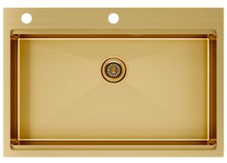 Мойка кухонная Paulmark Kroner-Pro PM707551-BG брашированное золото