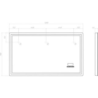 Зеркало с подсветкой Vigo Geometry Media voice 052 120 см