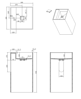 Раковина напольная Armadi Art Cube Corian 802-MW 48 см белый матовый