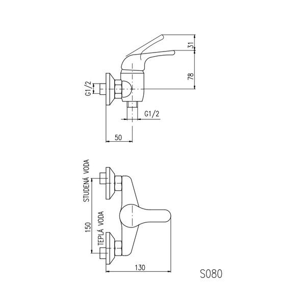 Смеситель для душа Rav Slezak Sazava SA580.5 хром