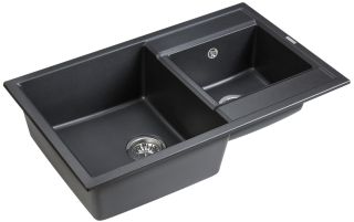 Мойка кухонная Paulmark Tandem PM238250-BLM чёрный металлик