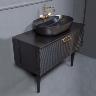 Тумба под раковину Armadi Art Vallessi Avangarde Linea 100см чёрный/хром 842-100-BCR