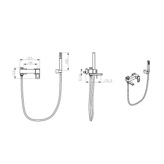 Смеситель для ванны Boheme Q 143-WCR.2 белый/хром