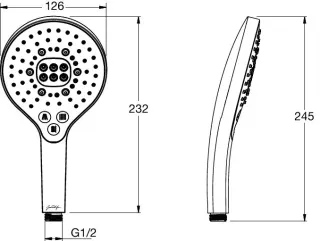 Душевая лейка Jacob Delafon Metro Signature E24363-BL хром