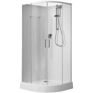 Душевая кабина Aquanet Passion EVO 267252 R 90x90 см профиль белый стекло прозрачное