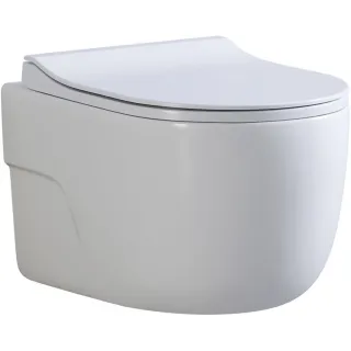 Унитаз подвесной ArtMax Verona AM012CHRT/SC безободковый с вихревым смывом и сиденьем микролифт белый