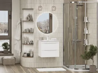 Подвесная тумба под раковину Misty Мираж 60 см П-Мир-01060-011П2Я белый