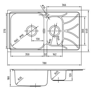 Мойка кухонная IDDIS Arro сатин ARR78SXi77