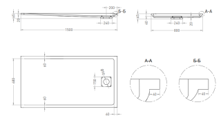 Душевой поддон Salini Capri S-Sense 120211MRF 150x80см RAL полностью