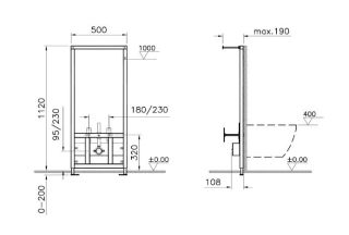 Система инсталляции для биде VitrA Frame 880-5800