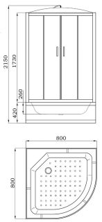 Душевая кабина Parly Bianco 80x80см EB821