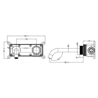 Автоматический смеситель для раковины Boheme Tech 158/2-B чёрный