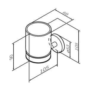 Стеклянный стакан с настенным держателем AM.PM X-Joy A85A34399 золото