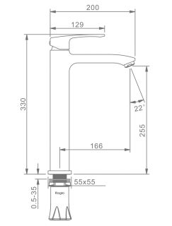 Высокий смеситель для раковины Raglo R01.15.03 золотой сатин