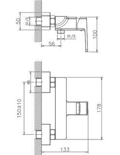 Гигиенический душ со смесителем Haiba HB55176 хром